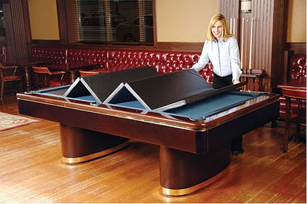 woodem cover to turn pool table into kitchen table